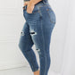 Judy Blue Dahlia Full Size Distressed Patch Jeans