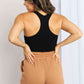 Zenana Ribbed Racerback Sports Bra in Black