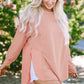 Curved Hem Dolman Sleeve Top