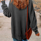 Dropped Shoulder Round Neck Long Sleeve Blouse