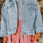 ODDI Girls Contrast Heart Denim Jacket