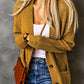 Drop Shoulder Button Down Pocketed Cardigan