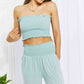 Zenana Full Size Stylish Comfort Smocked Tube Top & Joggers Set