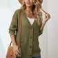 Drop Shoulder Button Down Pocketed Cardigan