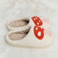 Melody Mushroom Print Plush Slide Slippers