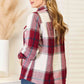 Double Take Plaid Button Up Flannel Shirt Jacket