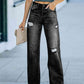 Distressed Straight Leg Jeans