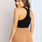 Zenana Ribbed Racerback Sports Bra in Black